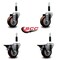 Service Caster 3.5'' Maroon Poly Wheel Swivel 7/8'' Expanding Stem Caster Set 2 Brakes, 4PK SCC-EX20S3514-PPUB-MRN-2-PLB-2-78 - alternate 4